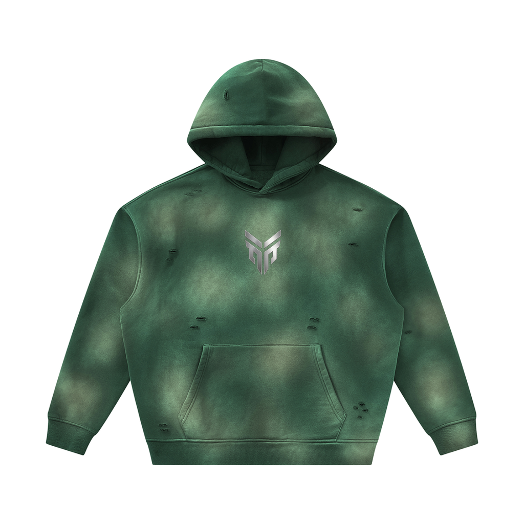 Unisex Sunfade Frayed Fleece Hoodie