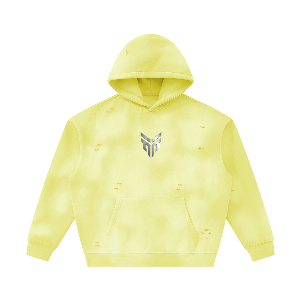 Unisex Sunfade Frayed Fleece Hoodie
